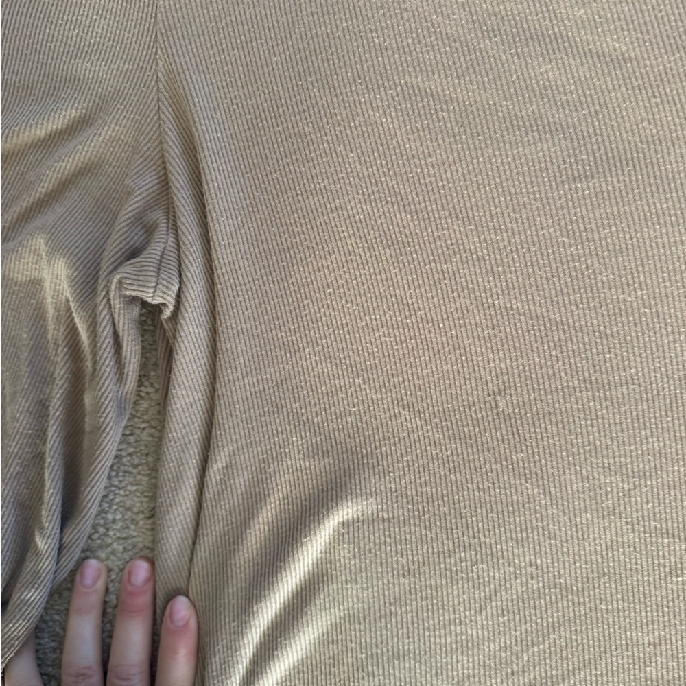 American Eagle Outfitters Tan Spaghetti-Strap Wide-Leg Jumpsuit - Picture 7 of 8